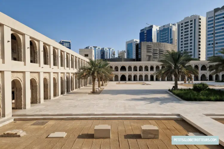 abu dhabi en famille fort du qasr al hosn cours ext&eacute;rieure